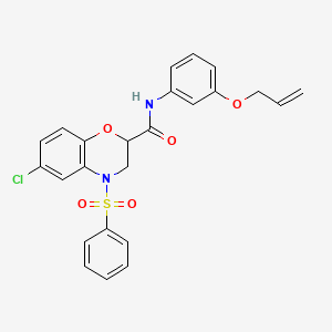 6-chloro-4-(phenylsulfonyl)-N-[3-(prop-2-en-1-yloxy)phenyl]-3,4-dihydro-2H-1,4-benzoxazine-2-carboxamide