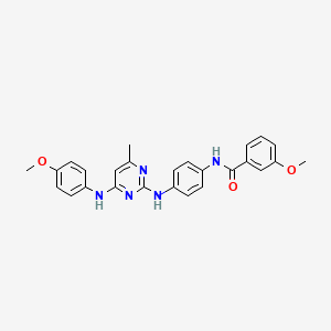 3-methoxy-N-[4-({4-[(4-methoxyphenyl)amino]-6-methylpyrimidin-2-yl}amino)phenyl]benzamide