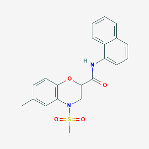 molecular formula C21H20N2O4S B11237049 6-methyl-4-(methylsulfonyl)-N-(naphthalen-1-yl)-3,4-dihydro-2H-1,4-benzoxazine-2-carboxamide 