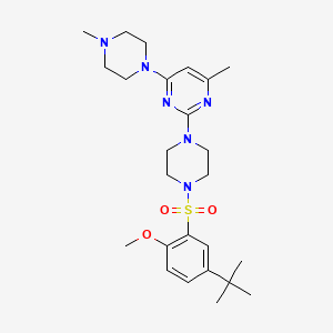 2-(4-((5-(Tert-butyl)-2-methoxyphenyl)sulfonyl)piperazin-1-yl)-4-methyl-6-(4-methylpiperazin-1-yl)pyrimidine