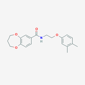 molecular formula C20H23NO4 B11237059 N-[2-(3,4-dimethylphenoxy)ethyl]-3,4-dihydro-2H-1,5-benzodioxepine-7-carboxamide 