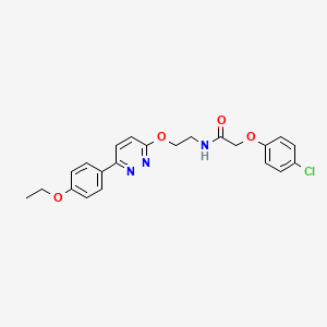 molecular formula C22H22ClN3O4 B11237076 2-(4-chlorophenoxy)-N-(2-((6-(4-ethoxyphenyl)pyridazin-3-yl)oxy)ethyl)acetamide 