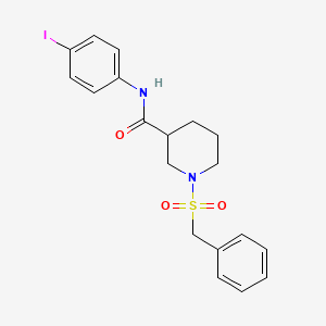 molecular formula C19H21IN2O3S B11237093 1-(benzylsulfonyl)-N-(4-iodophenyl)piperidine-3-carboxamide 