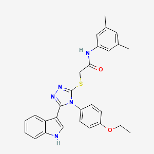 molecular formula C28H27N5O2S B11237153 N-(3,5-Dimethylphenyl)-2-{[4-(4-ethoxyphenyl)-5-(1H-indol-3-YL)-4H-1,2,4-triazol-3-YL]sulfanyl}acetamide 