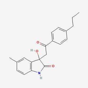 molecular formula C20H21NO3 B11237167 3-hydroxy-5-methyl-3-[2-oxo-2-(4-propylphenyl)ethyl]-1,3-dihydro-2H-indol-2-one 