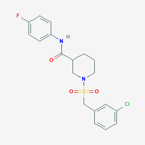 molecular formula C19H20ClFN2O3S B11237211 1-[(3-chlorobenzyl)sulfonyl]-N-(4-fluorophenyl)piperidine-3-carboxamide 