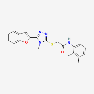 molecular formula C21H20N4O2S B11237213 2-{[5-(1-benzofuran-2-yl)-4-methyl-4H-1,2,4-triazol-3-yl]sulfanyl}-N-(2,3-dimethylphenyl)acetamide 