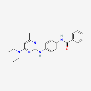 molecular formula C22H25N5O B11237228 N-(4-{[4-(diethylamino)-6-methylpyrimidin-2-yl]amino}phenyl)benzamide 