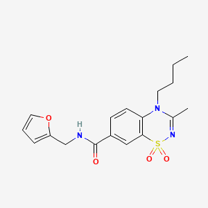 4-butyl-N-(2-furylmethyl)-3-methyl-4H-1,2,4-benzothiadiazine-7-carboxamide 1,1-dioxide