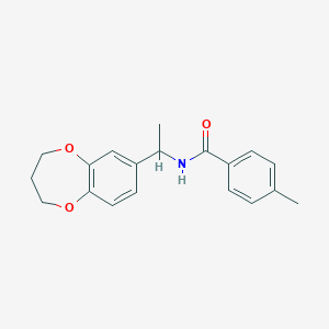 N-[1-(3,4-dihydro-2H-1,5-benzodioxepin-7-yl)ethyl]-4-methylbenzamide