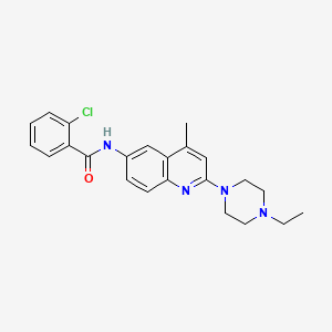 2-chloro-N-[2-(4-ethylpiperazin-1-yl)-4-methylquinolin-6-yl]benzamide