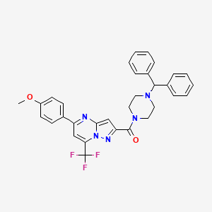 [4-(Diphenylmethyl)piperazin-1-yl][5-(4-methoxyphenyl)-7-(trifluoromethyl)pyrazolo[1,5-a]pyrimidin-2-yl]methanone