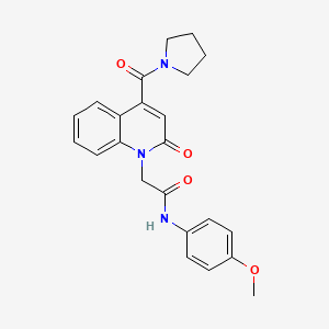 molecular formula C23H23N3O4 B11237316 N-(4-methoxyphenyl)-2-[2-oxo-4-(pyrrolidin-1-ylcarbonyl)quinolin-1(2H)-yl]acetamide 