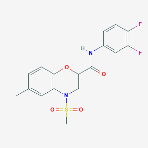 N-(3,4-difluorophenyl)-6-methyl-4-(methylsulfonyl)-3,4-dihydro-2H-1,4-benzoxazine-2-carboxamide