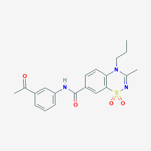 N-(3-acetylphenyl)-3-methyl-4-propyl-4H-1,2,4-benzothiadiazine-7-carboxamide 1,1-dioxide