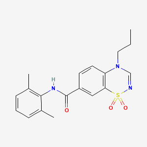 molecular formula C19H21N3O3S B11237351 N-(2,6-dimethylphenyl)-4-propyl-4H-1,2,4-benzothiadiazine-7-carboxamide 1,1-dioxide 