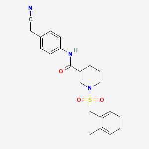 N-[4-(cyanomethyl)phenyl]-1-[(2-methylbenzyl)sulfonyl]piperidine-3-carboxamide