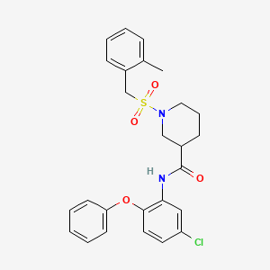 molecular formula C26H27ClN2O4S B11237367 N-(5-chloro-2-phenoxyphenyl)-1-[(2-methylbenzyl)sulfonyl]piperidine-3-carboxamide 