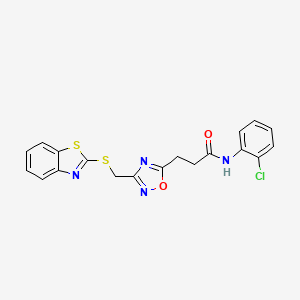 3-{3-[(1,3-benzothiazol-2-ylsulfanyl)methyl]-1,2,4-oxadiazol-5-yl}-N-(2-chlorophenyl)propanamide