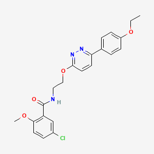 molecular formula C22H22ClN3O4 B11237402 5-chloro-N-(2-((6-(4-ethoxyphenyl)pyridazin-3-yl)oxy)ethyl)-2-methoxybenzamide 