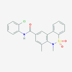 molecular formula C21H17ClN2O3S B11237415 N-(2-chlorophenyl)-6,7-dimethyl-6H-dibenzo[c,e][1,2]thiazine-9-carboxamide 5,5-dioxide 