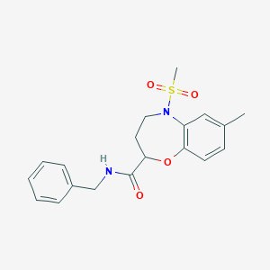 N-benzyl-7-methyl-5-(methylsulfonyl)-2,3,4,5-tetrahydro-1,5-benzoxazepine-2-carboxamide