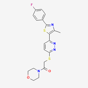 2-((6-(2-(4-Fluorophenyl)-4-methylthiazol-5-yl)pyridazin-3-yl)thio)-1-morpholinoethanone