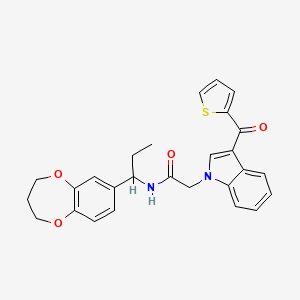 N-[1-(3,4-dihydro-2H-1,5-benzodioxepin-7-yl)propyl]-2-[3-(thiophen-2-ylcarbonyl)-1H-indol-1-yl]acetamide