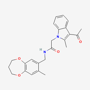 molecular formula C24H26N2O4 B11237459 2-(3-acetyl-2-methyl-1H-indol-1-yl)-N-[(8-methyl-3,4-dihydro-2H-1,5-benzodioxepin-7-yl)methyl]acetamide 