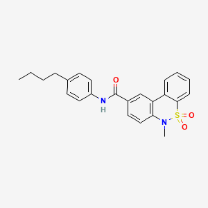 molecular formula C24H24N2O3S B11237470 N-(4-butylphenyl)-6-methyl-6H-dibenzo[c,e][1,2]thiazine-9-carboxamide 5,5-dioxide 