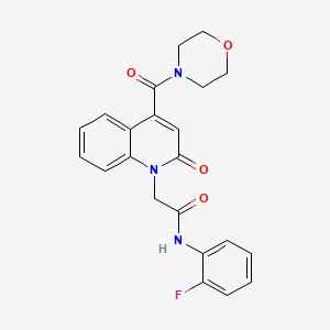 molecular formula C22H20FN3O4 B11237490 N-(2-fluorophenyl)-2-[4-(morpholin-4-ylcarbonyl)-2-oxoquinolin-1(2H)-yl]acetamide 