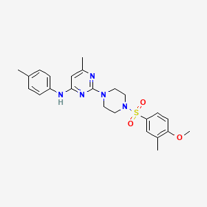 2-(4-((4-methoxy-3-methylphenyl)sulfonyl)piperazin-1-yl)-6-methyl-N-(p-tolyl)pyrimidin-4-amine