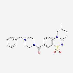 molecular formula C24H30N4O3S B11237500 (4-benzylpiperazin-1-yl)[3-methyl-4-(2-methylpropyl)-1,1-dioxido-4H-1,2,4-benzothiadiazin-7-yl]methanone 