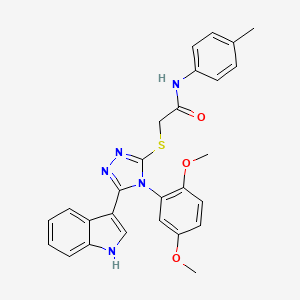 2-{[4-(2,5-Dimethoxyphenyl)-5-(1H-indol-3-YL)-4H-1,2,4-triazol-3-YL]sulfanyl}-N-(4-methylphenyl)acetamide