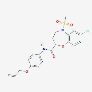 7-chloro-5-(methylsulfonyl)-N-[4-(prop-2-en-1-yloxy)phenyl]-2,3,4,5-tetrahydro-1,5-benzoxazepine-2-carboxamide