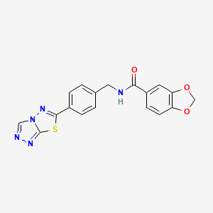 N-[4-([1,2,4]triazolo[3,4-b][1,3,4]thiadiazol-6-yl)benzyl]-1,3-benzodioxole-5-carboxamide