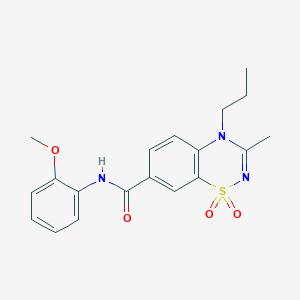 N-(2-methoxyphenyl)-3-methyl-4-propyl-4H-1,2,4-benzothiadiazine-7-carboxamide 1,1-dioxide