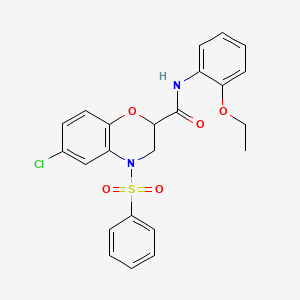 6-chloro-N-(2-ethoxyphenyl)-4-(phenylsulfonyl)-3,4-dihydro-2H-1,4-benzoxazine-2-carboxamide