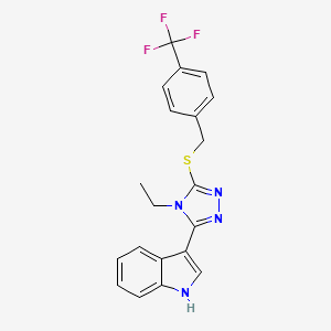 3-(4-ethyl-5-((4-(trifluoromethyl)benzyl)thio)-4H-1,2,4-triazol-3-yl)-1H-indole