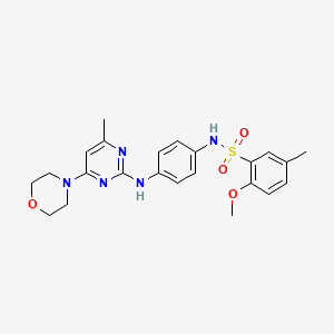 2-methoxy-5-methyl-N-(4-((4-methyl-6-morpholinopyrimidin-2-yl)amino)phenyl)benzenesulfonamide