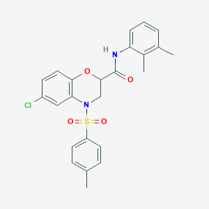 molecular formula C24H23ClN2O4S B11237632 6-chloro-N-(2,3-dimethylphenyl)-4-[(4-methylphenyl)sulfonyl]-3,4-dihydro-2H-1,4-benzoxazine-2-carboxamide 