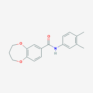 N-(3,4-dimethylphenyl)-3,4-dihydro-2H-1,5-benzodioxepine-7-carboxamide