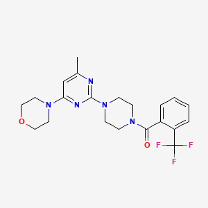 molecular formula C21H24F3N5O2 B11237650 (4-(4-Methyl-6-morpholinopyrimidin-2-yl)piperazin-1-yl)(2-(trifluoromethyl)phenyl)methanone 