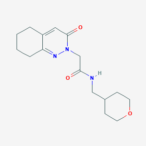 molecular formula C16H23N3O3 B11237652 2-(3-oxo-5,6,7,8-tetrahydrocinnolin-2(3H)-yl)-N-(tetrahydro-2H-pyran-4-ylmethyl)acetamide 