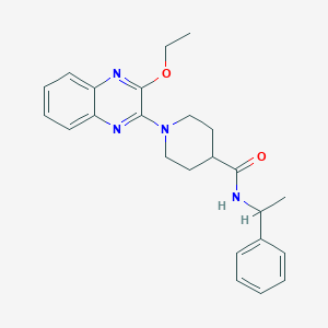 molecular formula C24H28N4O2 B11237667 1-(3-ethoxyquinoxalin-2-yl)-N-(1-phenylethyl)piperidine-4-carboxamide 