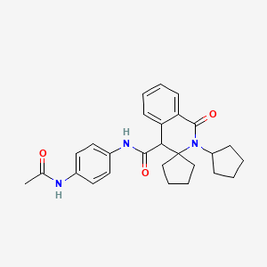 N-[4-(acetylamino)phenyl]-2'-cyclopentyl-1'-oxo-1',4'-dihydro-2'H-spiro[cyclopentane-1,3'-isoquinoline]-4'-carboxamide