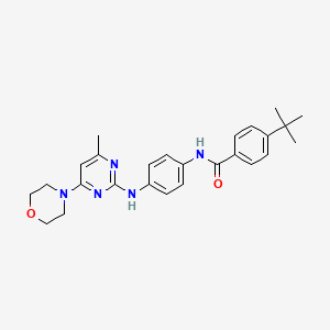 molecular formula C26H31N5O2 B11237688 4-(tert-butyl)-N-(4-((4-methyl-6-morpholinopyrimidin-2-yl)amino)phenyl)benzamide 