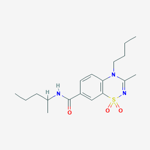 molecular formula C18H27N3O3S B11237693 4-butyl-3-methyl-N-(pentan-2-yl)-4H-1,2,4-benzothiadiazine-7-carboxamide 1,1-dioxide 