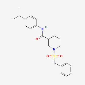 molecular formula C22H28N2O3S B11237705 1-(benzylsulfonyl)-N-[4-(propan-2-yl)phenyl]piperidine-3-carboxamide 