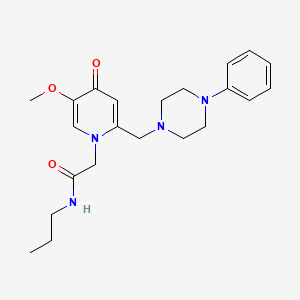 2-(5-methoxy-4-oxo-2-((4-phenylpiperazin-1-yl)methyl)pyridin-1(4H)-yl)-N-propylacetamide